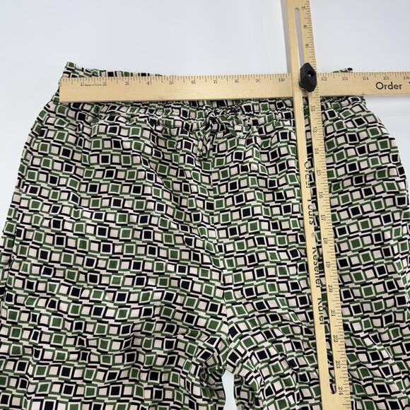 Zara Pants Womens Medium Green Black White Geometric Print Pull On Viscose Flowy - Picture 6 of 8
